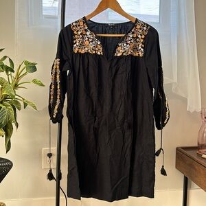 Madewell black cotton dress with pockets